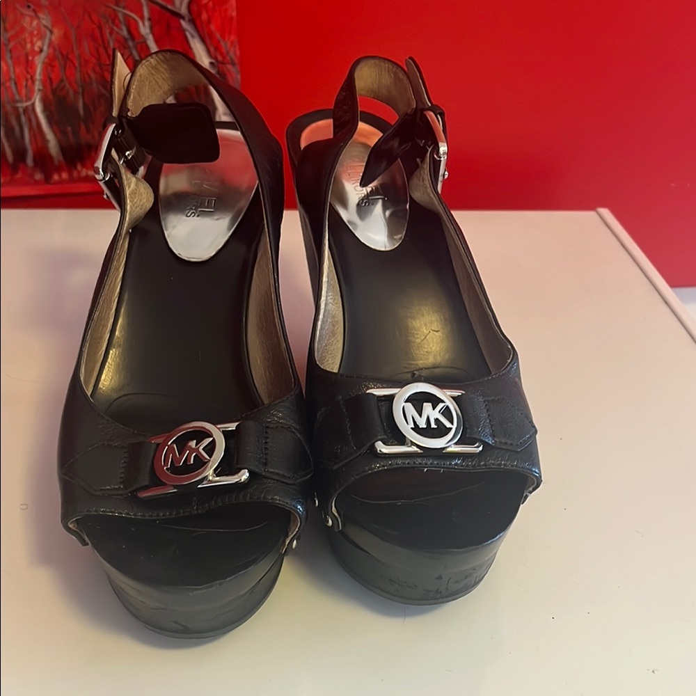 Pre-owned Michael Kors Black Heels with Ankle Strap